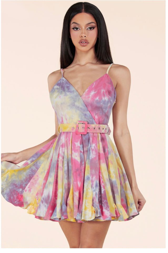 Tye Dye Mini Dress (S-4X)